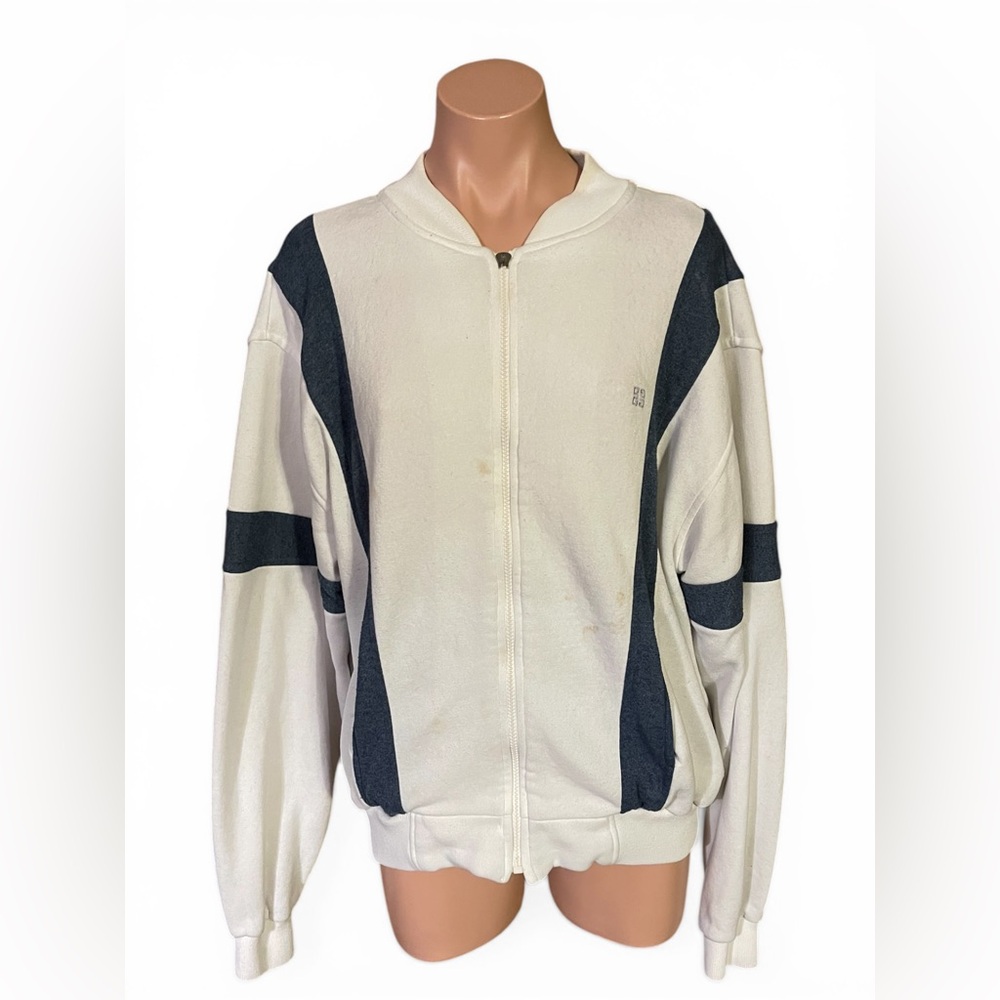 Vintage 80s Givenchy Sport Jacket Navy White Stripe Mens L Unisex Designer
